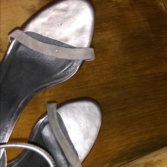 Charcoal suede and snake print sandals - Picture 5 of 5